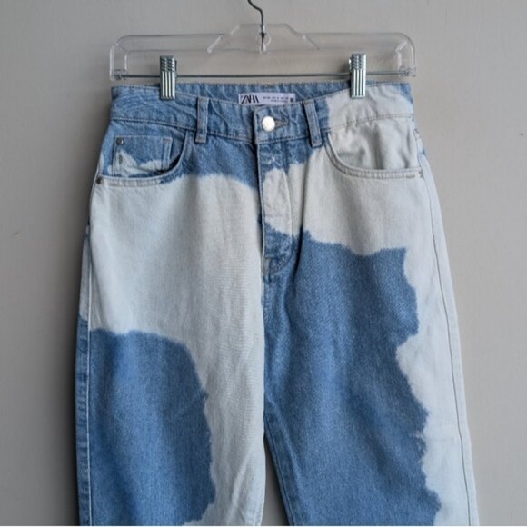 Zara funky tie dye high rise straight leg jeans - Picture 3 of 6